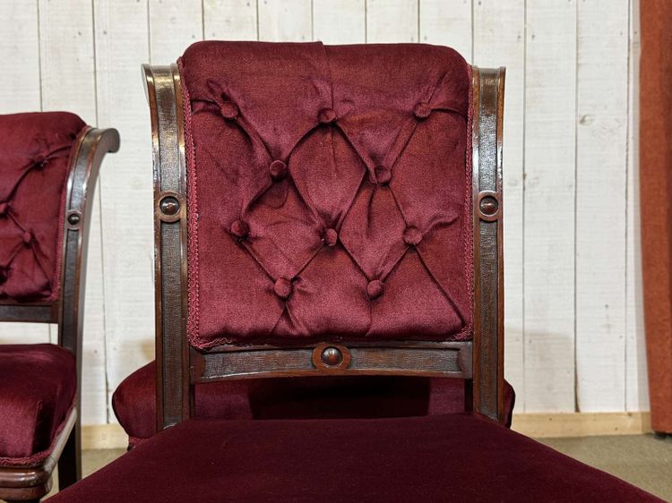 Suite de 6 chaises Victorienne XIXème en acajou