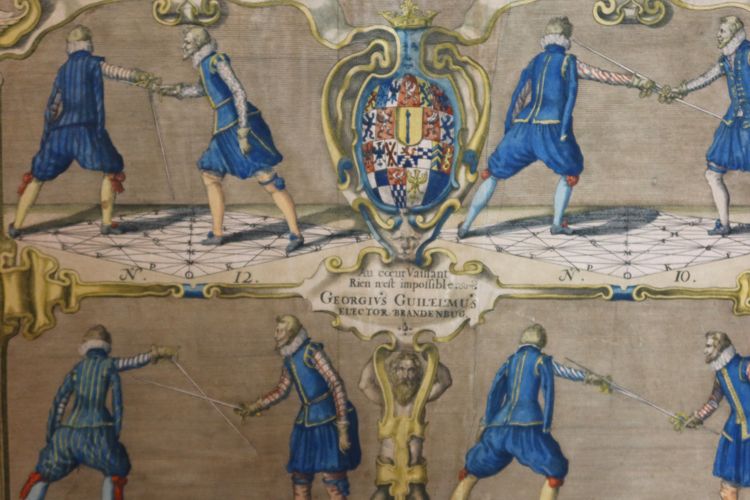 Grande gravure " l'Académie de l'Espée "
