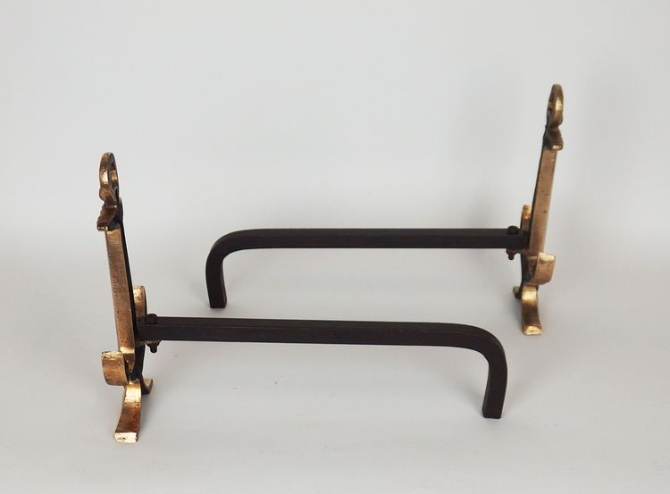 Pair of "Marine Anchor" andirons