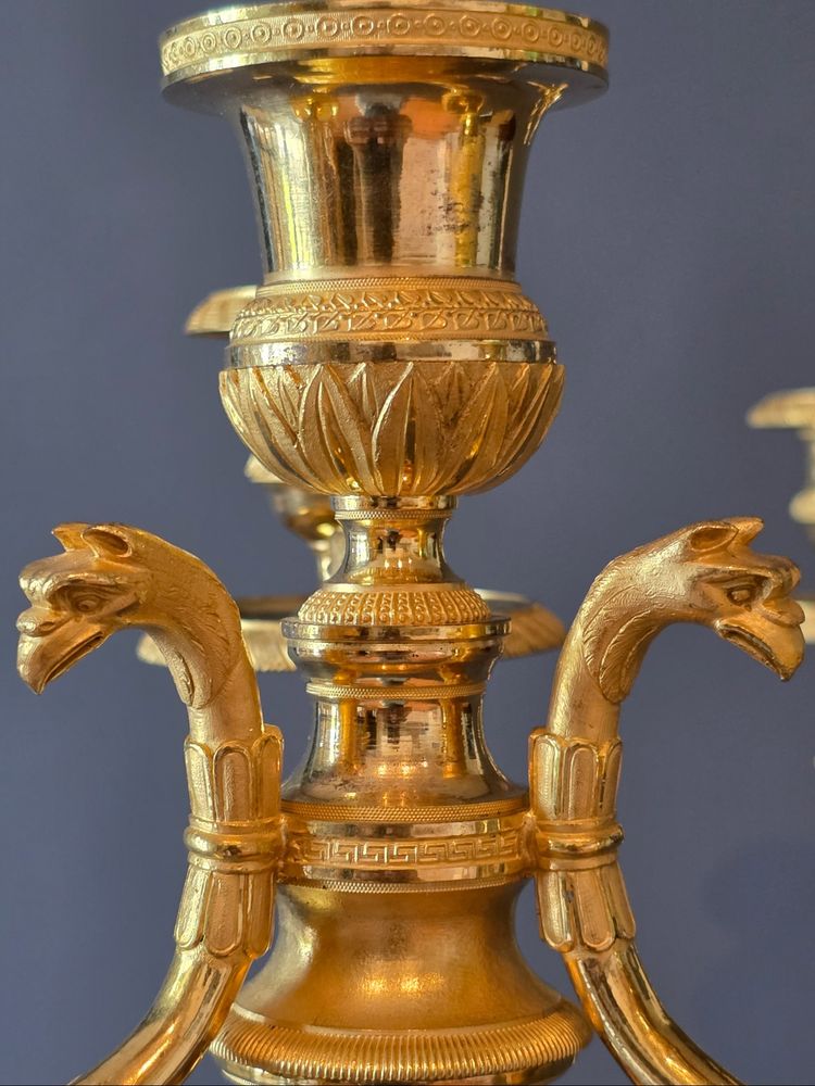 Claude Galle, paire de candélabres d'époque Empire-Consulat. 