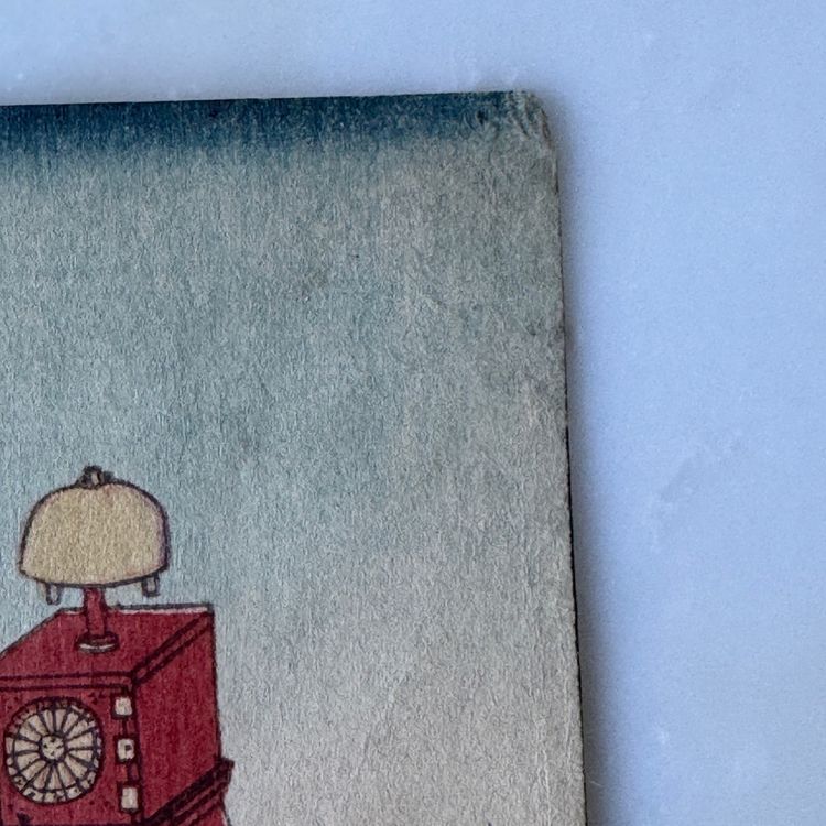 Prima stampa giapponese di Toyokuni III Kunisada, donna a riposo