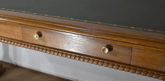 Flacher Schreibtisch, Eiche massiv, Empire-Geschmack – 1950