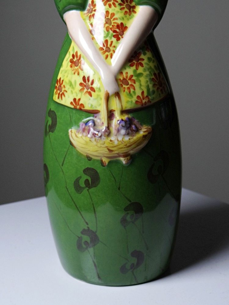 Antica bottiglia in porcellana di Limoges, nello stile di Robj, anni '20-'30.