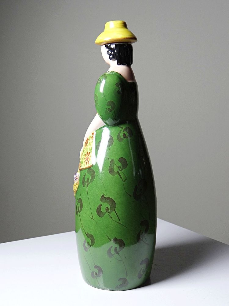 Antica bottiglia in porcellana di Limoges, nello stile di Robj, anni '20-'30.