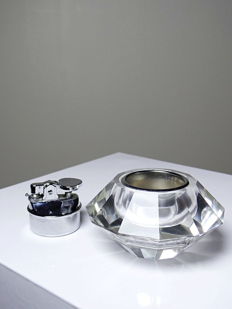 Vintage Murano crystal table lighter, attributed to Antonio Imperatore, 1970s