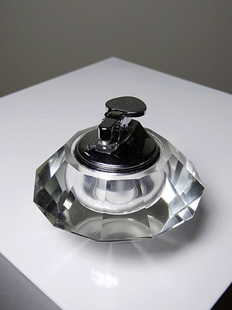 Vintage Murano crystal table lighter, attributed to Antonio Imperatore, 1970s