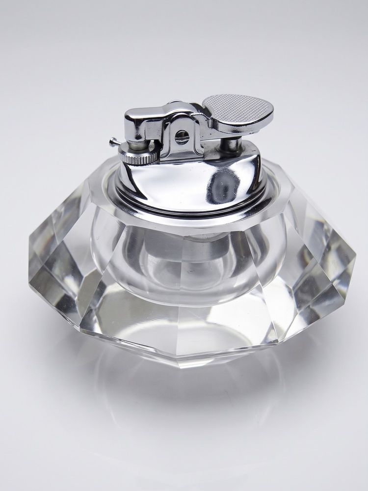 Vintage Murano crystal table lighter, attributed to Antonio Imperatore, 1970s