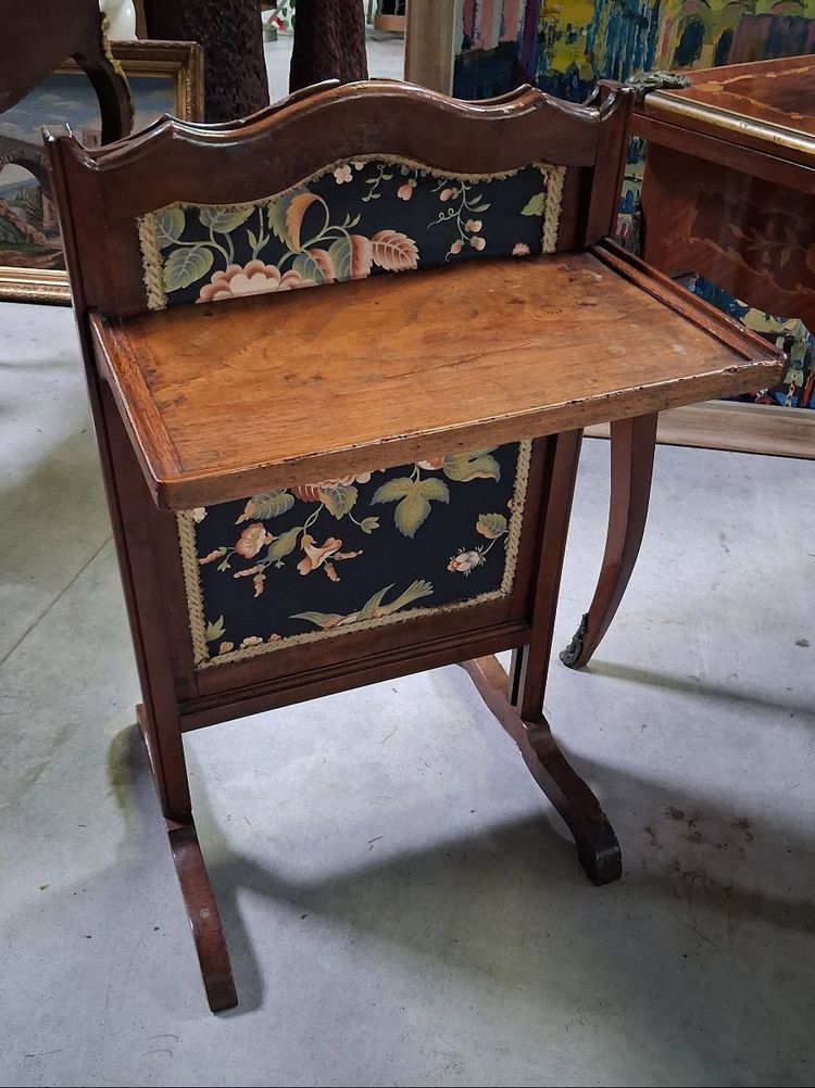 Parascintille per camino Napoleone III con ripiano discreto in mogano