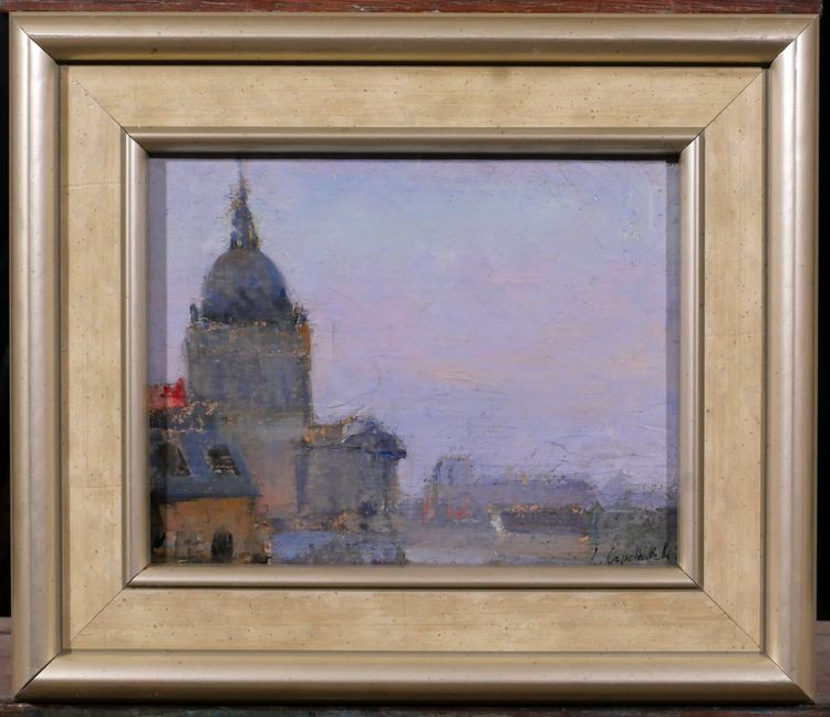 Lucienne CAPDEVIELLE 1885-1961 Paris, le Panthéon, tableau, vers 1930 paysage Art Déco