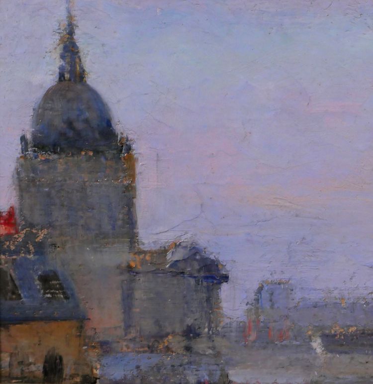 Lucienne CAPDEVIELLE 1885-1961 Paris, le Panthéon, tableau, vers 1930 paysage Art Déco