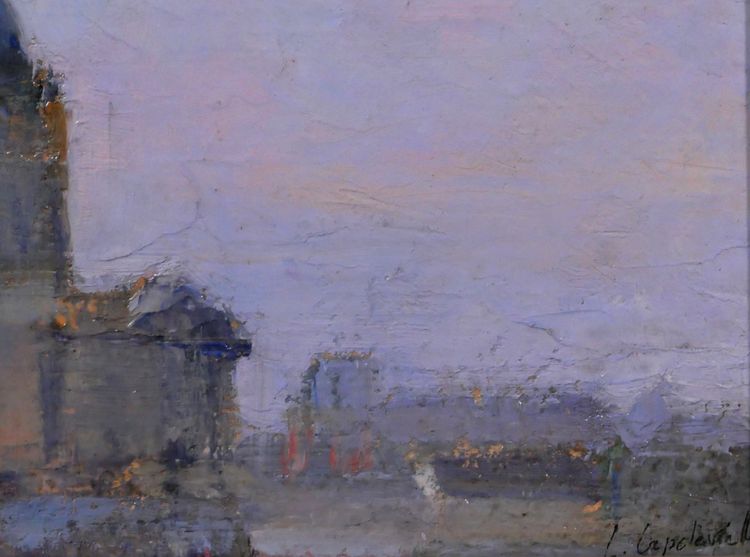 Lucienne CAPDEVIELLE 1885-1961 Paris, le Panthéon, tableau, vers 1930 paysage Art Déco