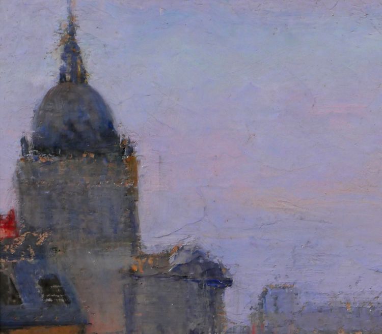 Lucienne CAPDEVIELLE 1885-1961 Paris, le Panthéon, tableau, vers 1930 paysage Art Déco