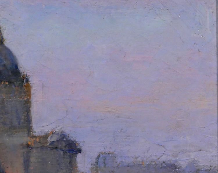 Lucienne CAPDEVIELLE 1885-1961 Paris, le Panthéon, tableau, vers 1930 paysage Art Déco