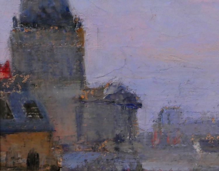 Lucienne CAPDEVIELLE 1885-1961 Paris, le Panthéon, tableau, vers 1930 paysage Art Déco