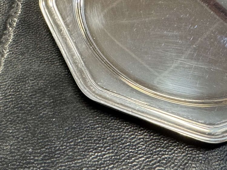 Christofle silver-plated metal bottle coaster, Villars pattern