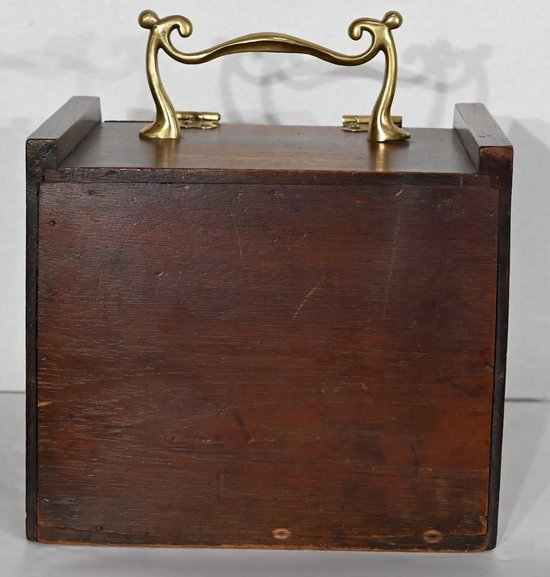 Small coal reserve in solid oak, England - 1900