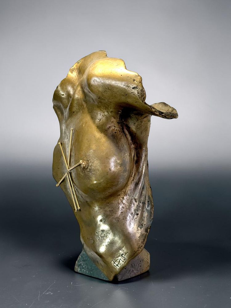 VASSILAKIS TAKIS (1925-2019) « MAGNETIC EVIDENCE » SCULPTURE EN BRONZE –
