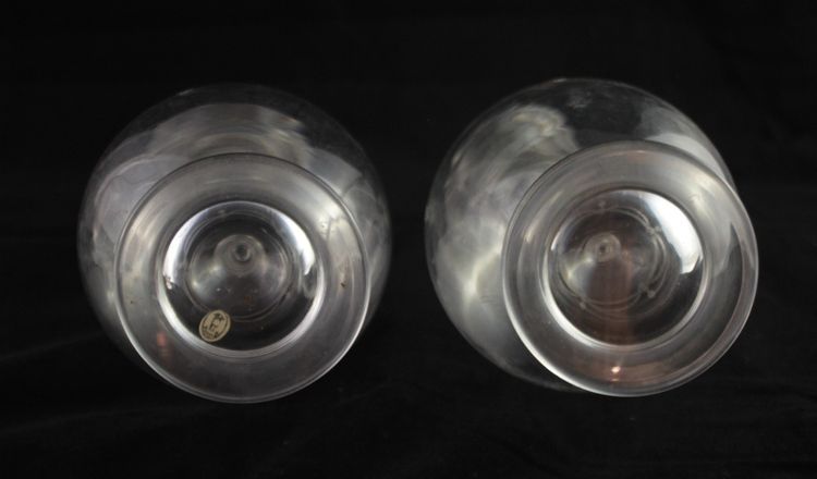 Four St. Louis engraved crystal decanters, late 19th, early 20th century