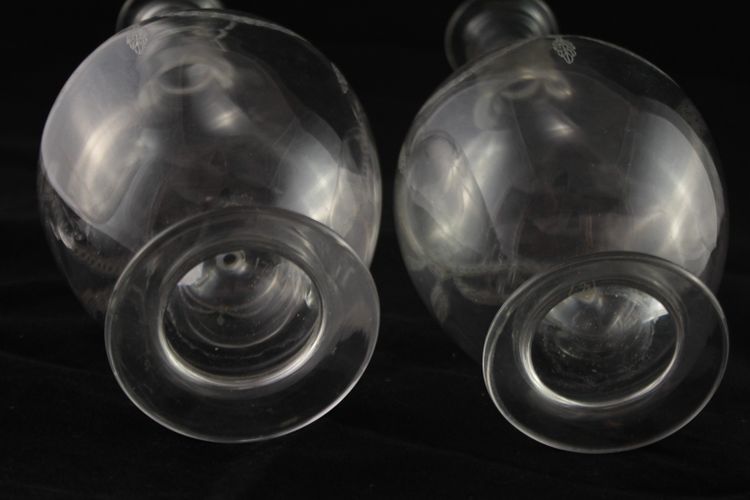 Four St. Louis engraved crystal decanters, late 19th, early 20th century