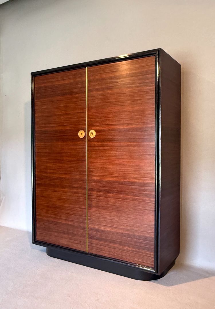 Art Deco period wardrobe in Macassar ebony attributed to René Drouet