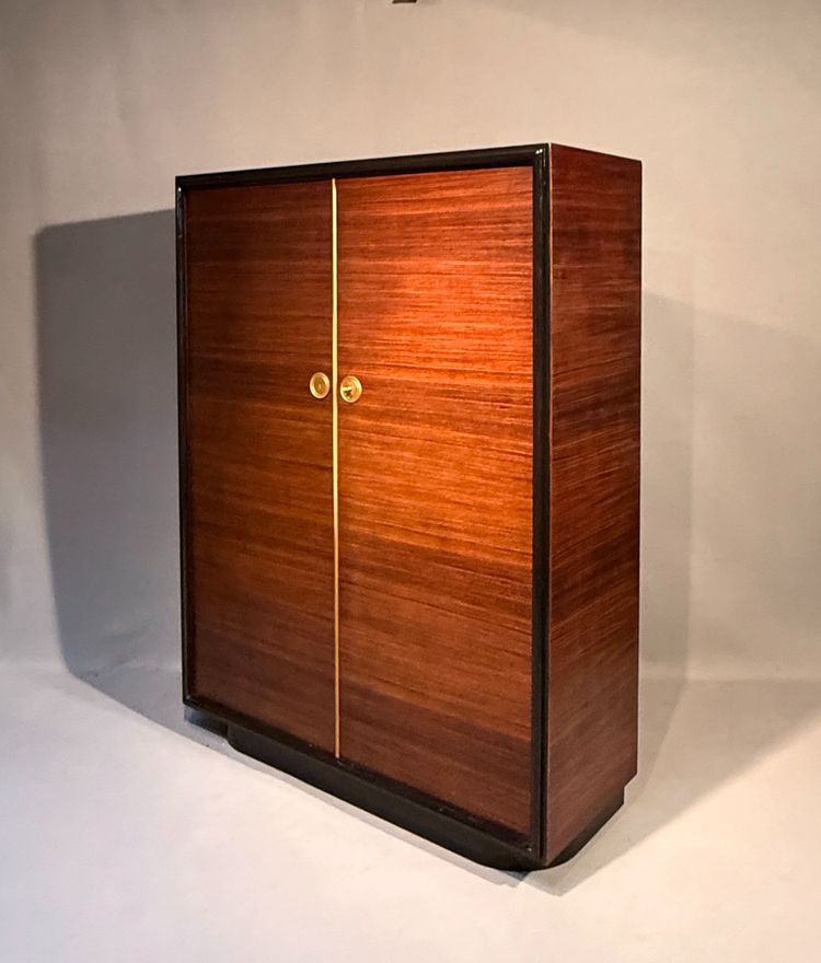Art Deco period wardrobe in Macassar ebony attributed to René Drouet