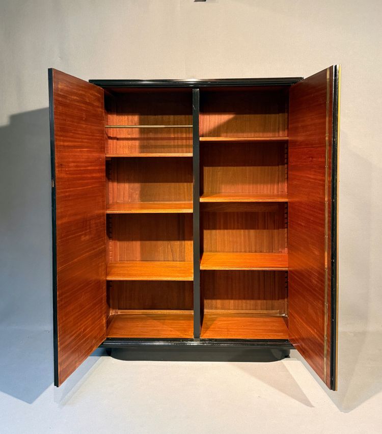 Art Deco period wardrobe in Macassar ebony attributed to René Drouet