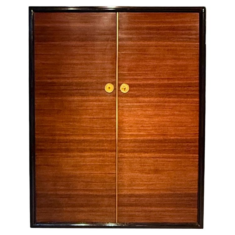 Armoire d'époque Art déco en ébène de Macassar attribuée à René Drouet