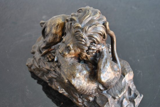 19th Century Animal Bronze Not Signed With Lions