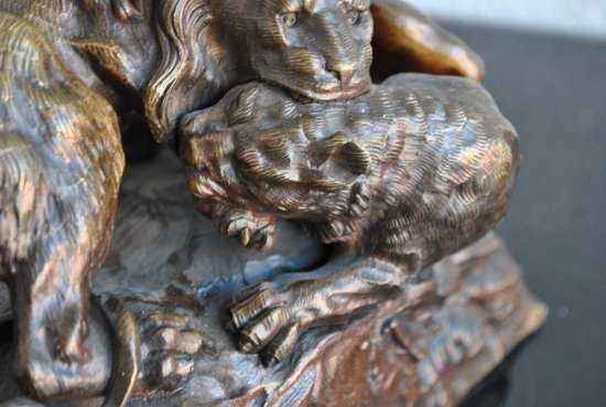 19th Century Animal Bronze Not Signed With Lions