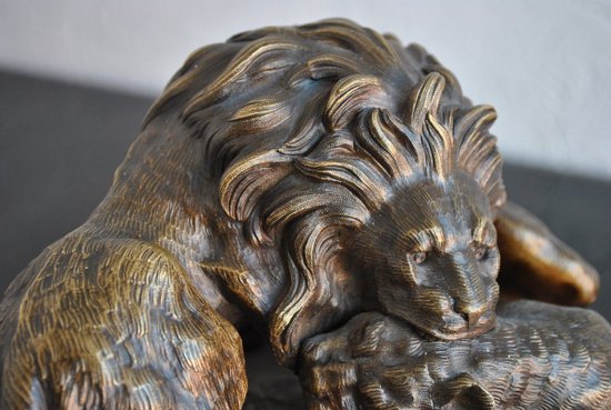 19th Century Animal Bronze Not Signed With Lions