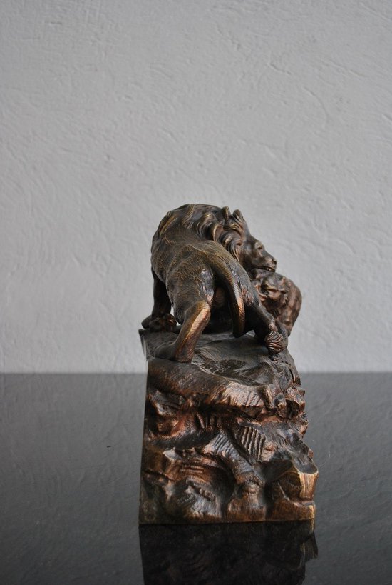 19th Century Animal Bronze Not Signed With Lions