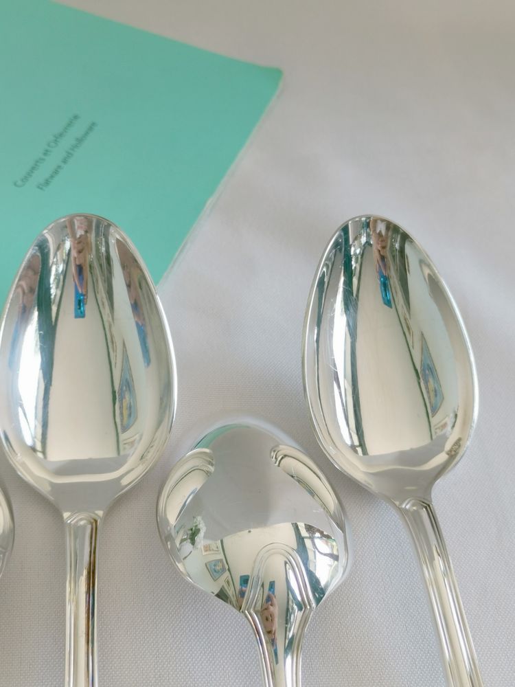Set di 12 grandi cucchiai da tavola in metallo argentato Ercuis Victoria