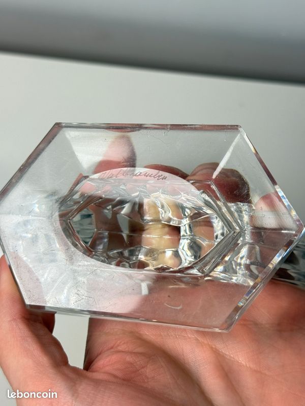 Paire de bougeoirs doubles Art Déco « Impérial » en Cristal – Val Saint Lambert (circa 1930)