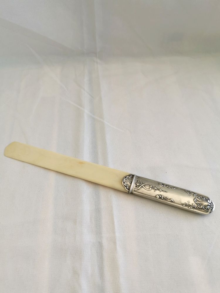 Solid silver letter opener, Art Nouveau period, late 19th century