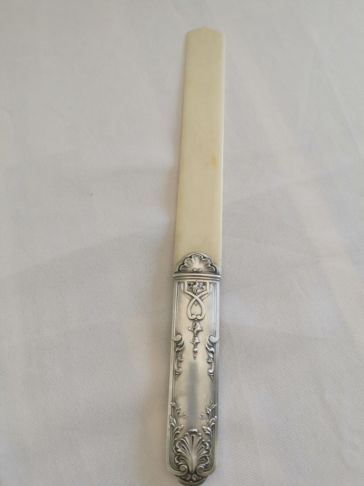 Solid silver letter opener, Art Nouveau period, late 19th century