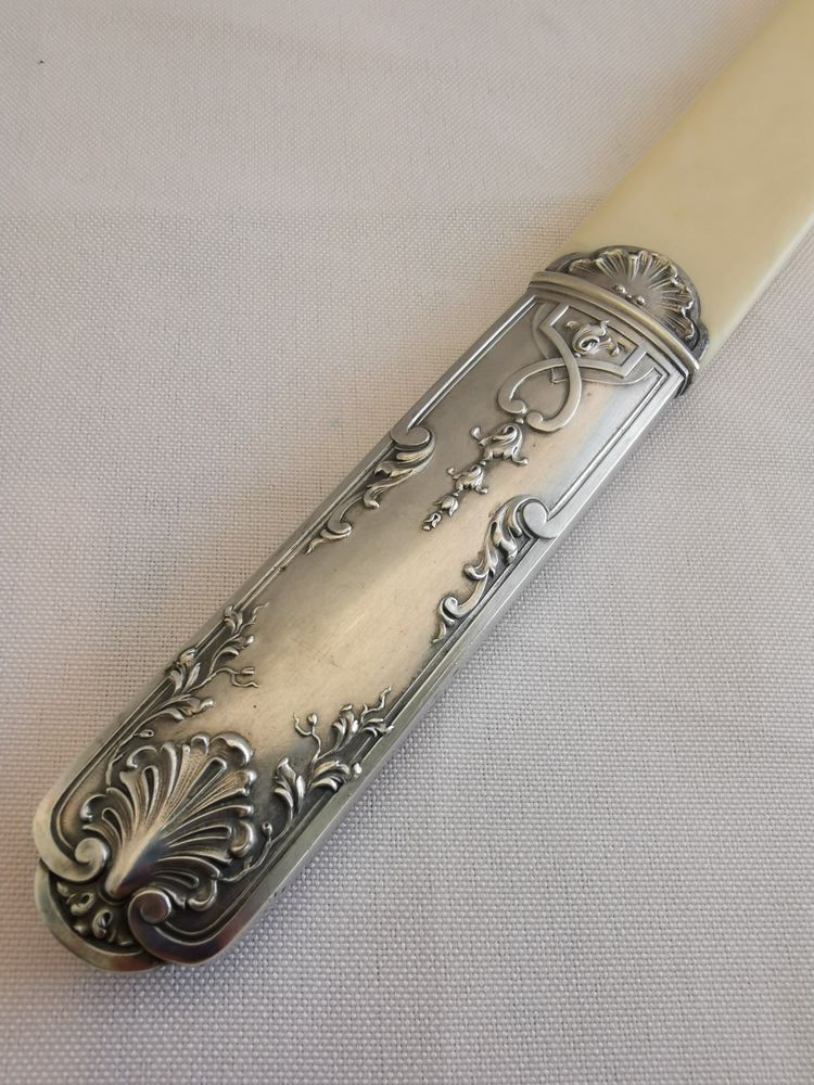 Solid silver letter opener, Art Nouveau period, late 19th century