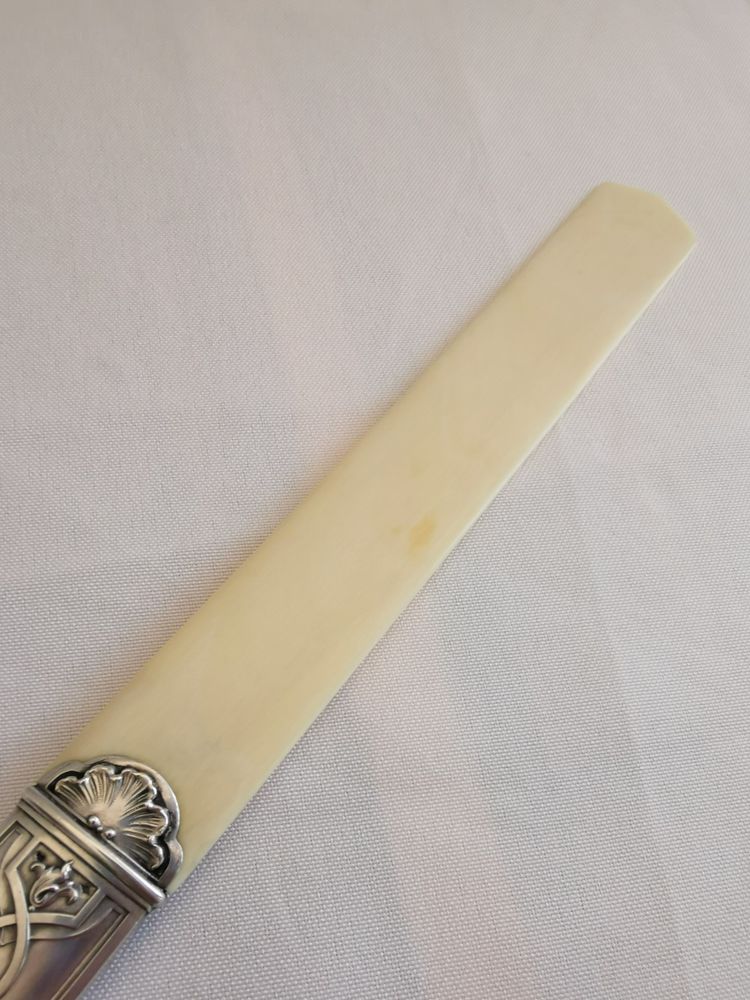 Solid silver letter opener, Art Nouveau period, late 19th century