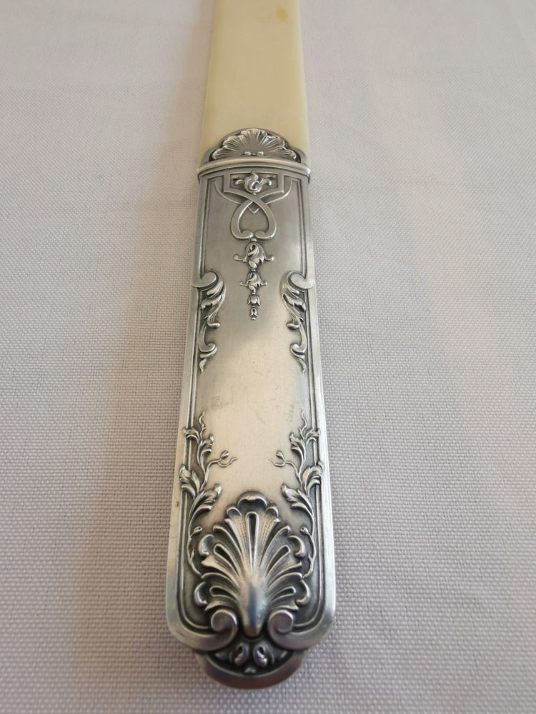 Solid silver letter opener, Art Nouveau period, late 19th century