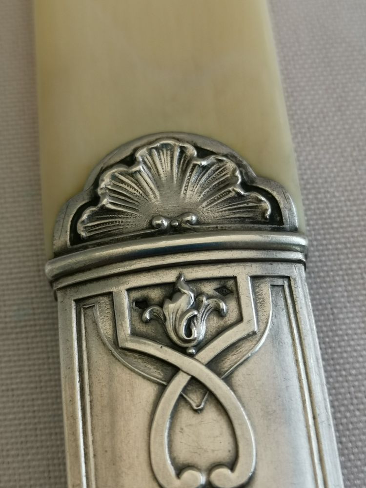 Solid silver letter opener, Art Nouveau period, late 19th century