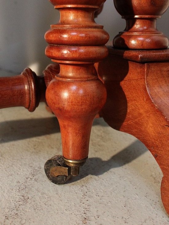 Petite table d'appoint à volets en Acajou massif - Milieu XIXe