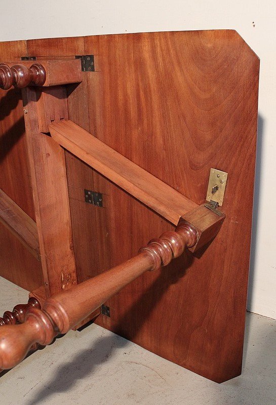 Petite table d'appoint à volets en Acajou massif - Milieu XIXe