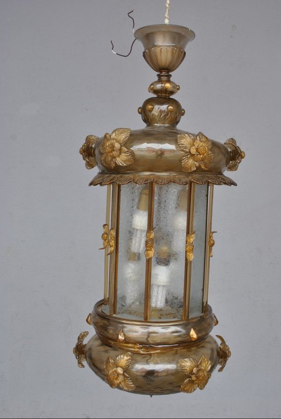 Italian Blown Glass Lantern After Murano