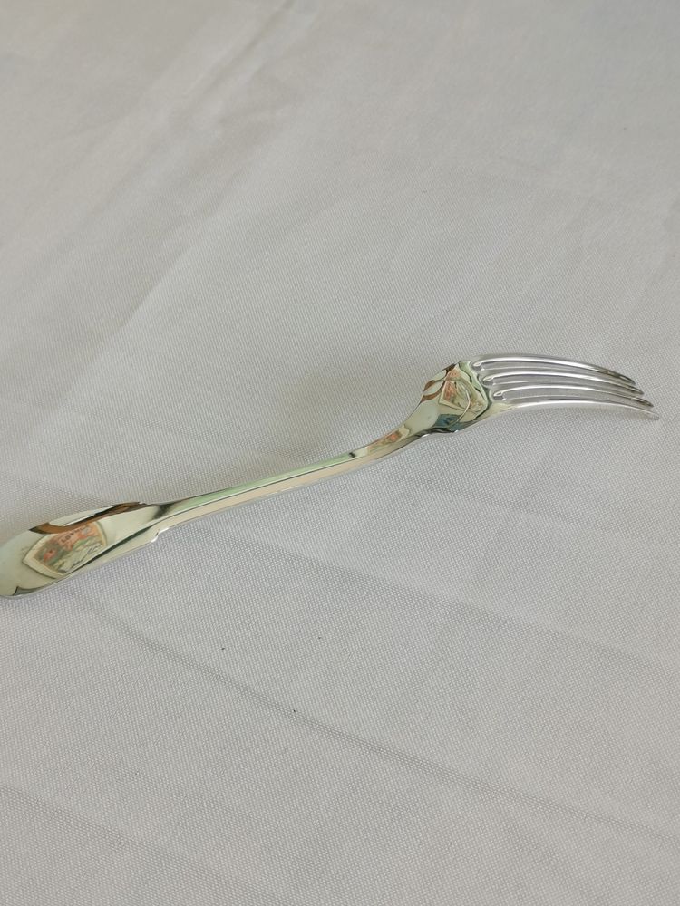 Set di 6 forchette da dessert Christofle Cluny placcate in argento, 17 cm