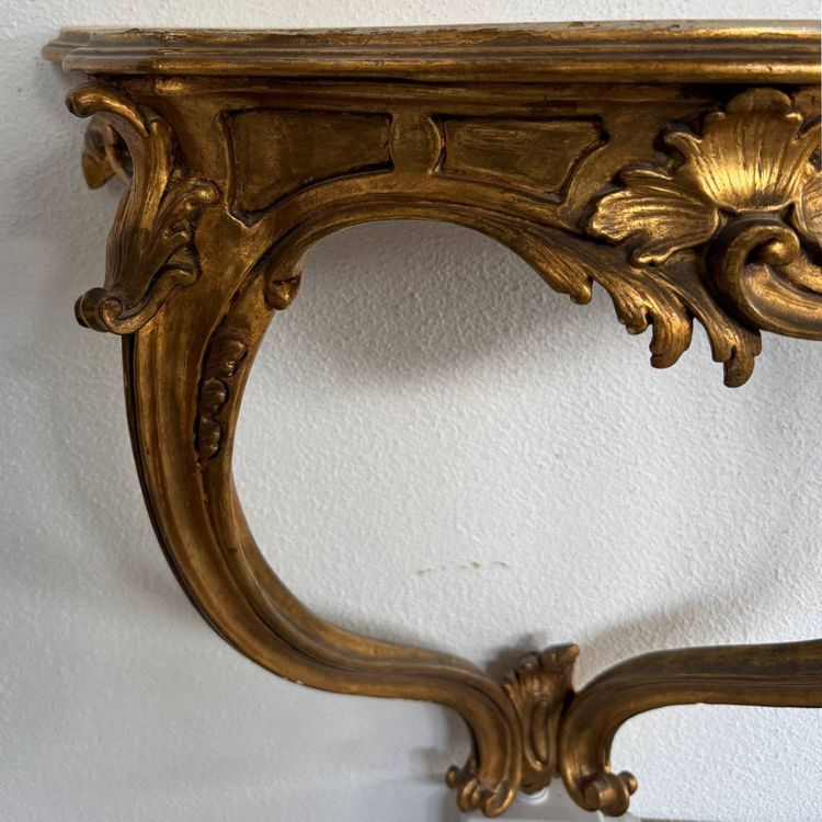 Console da parete in legno dorato