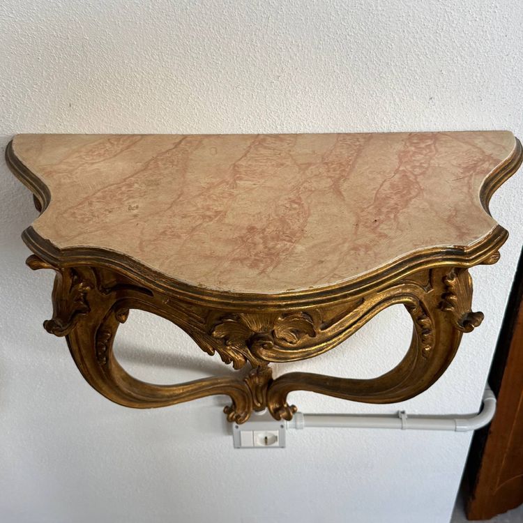 Console da parete in legno dorato