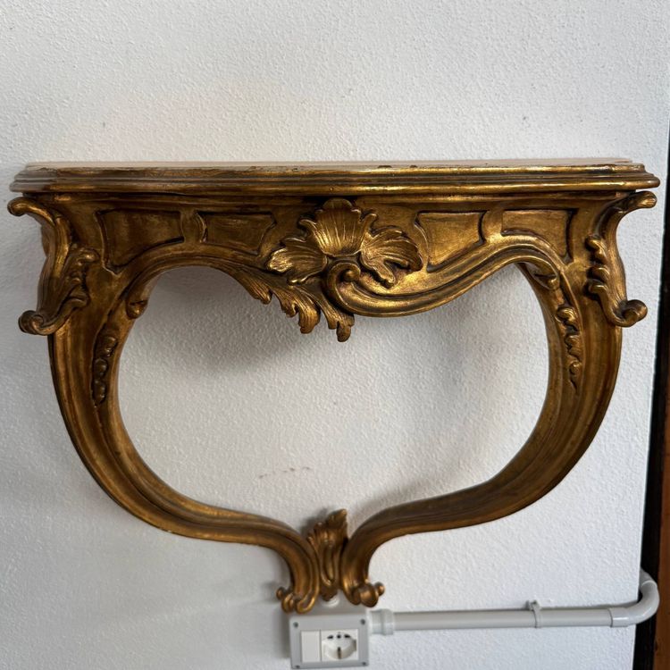 Console da parete in legno dorato