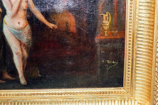 HST érotique, XVIII-Début XIXème, Cadre doré à l'or 