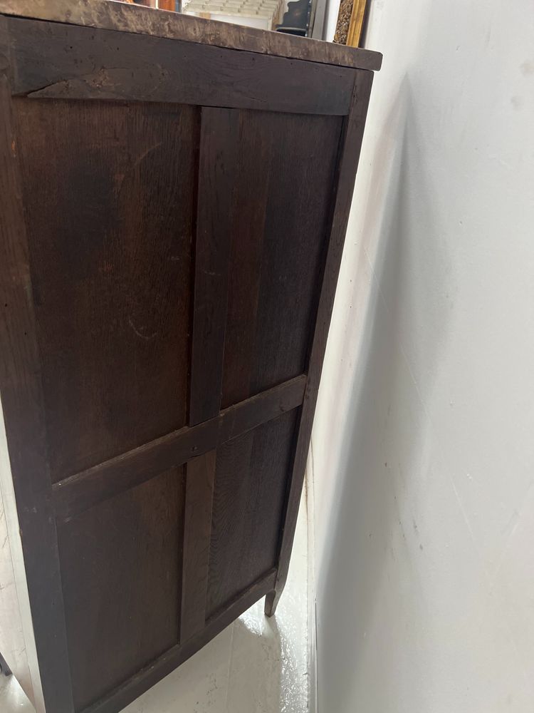 Transition style chest of drawers in rosewood and amaranth veneer, 20th century