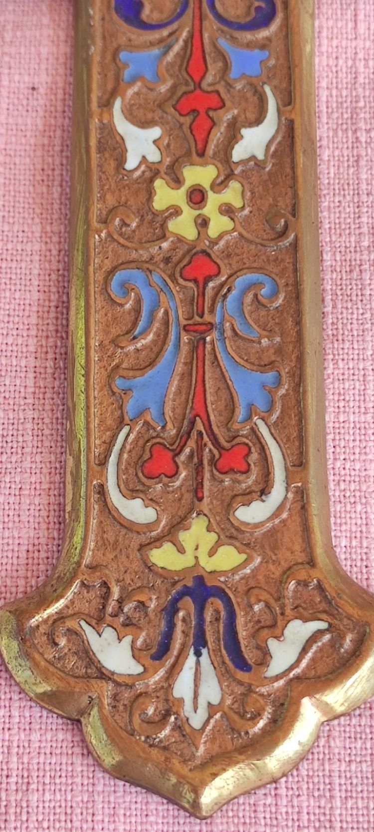 Ancienne grande croix  IHS émail cloisonné 