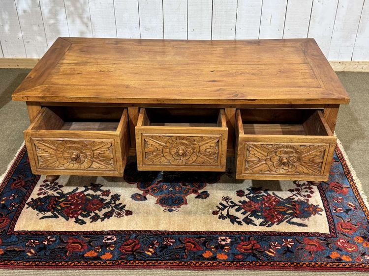 Teak coffee table, Indian manufacture from the 1970s